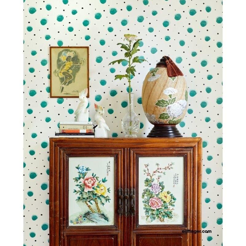 Tapete Grün, Weiß Rice Vliestapete (1029527)