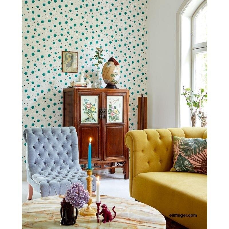 Tapete Grün, Weiß Rice Vliestapete (1029527)