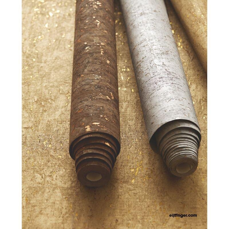 Tapete Gold, Kupfer, Schwarz, Anthrazit Eijffinger Naturtapete (1021869)