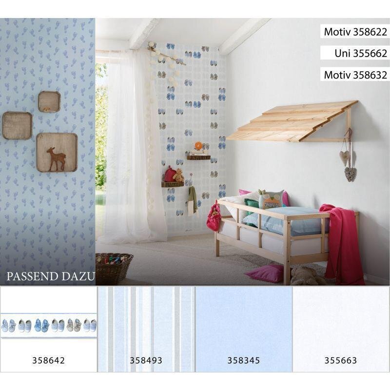 Bordüre Blau, Grau, Silber, Pastellfarben AS-Creation Vlies (1028082)