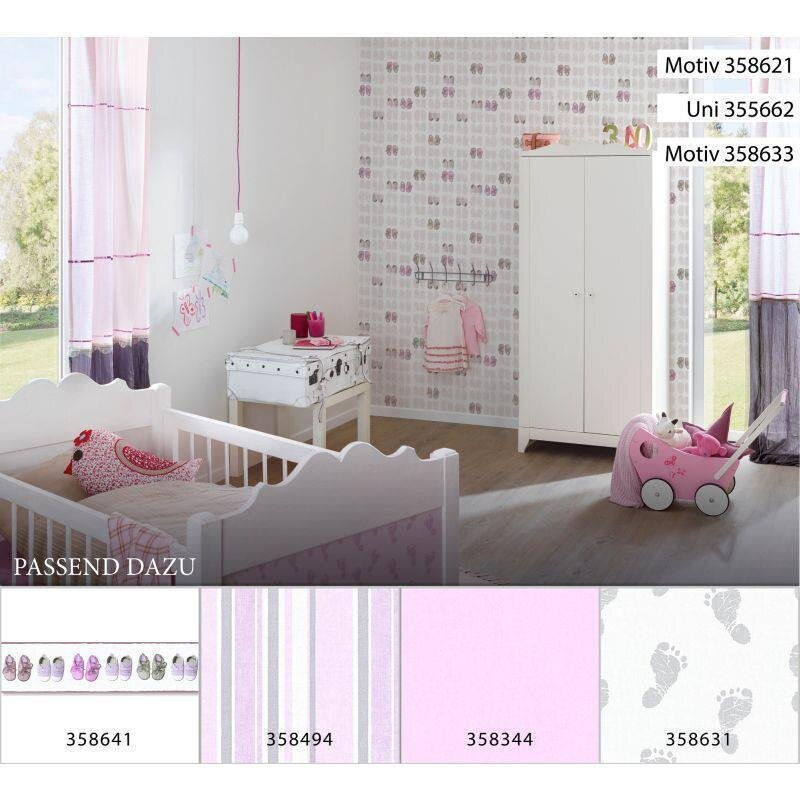 Bordüre Grau, Silber, Rosa, Rose AS-Creation Vlies (1020272)