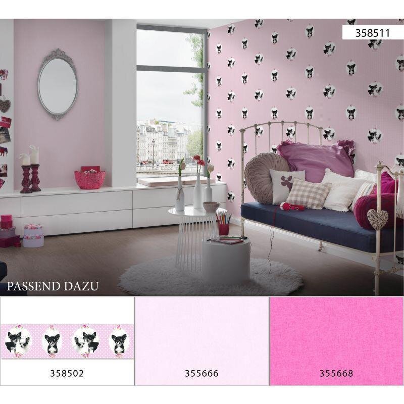 Bordüre Rosa, Rose, Schwarz, Anthrazit, Weiß AS-Creation Vlies (1020258)