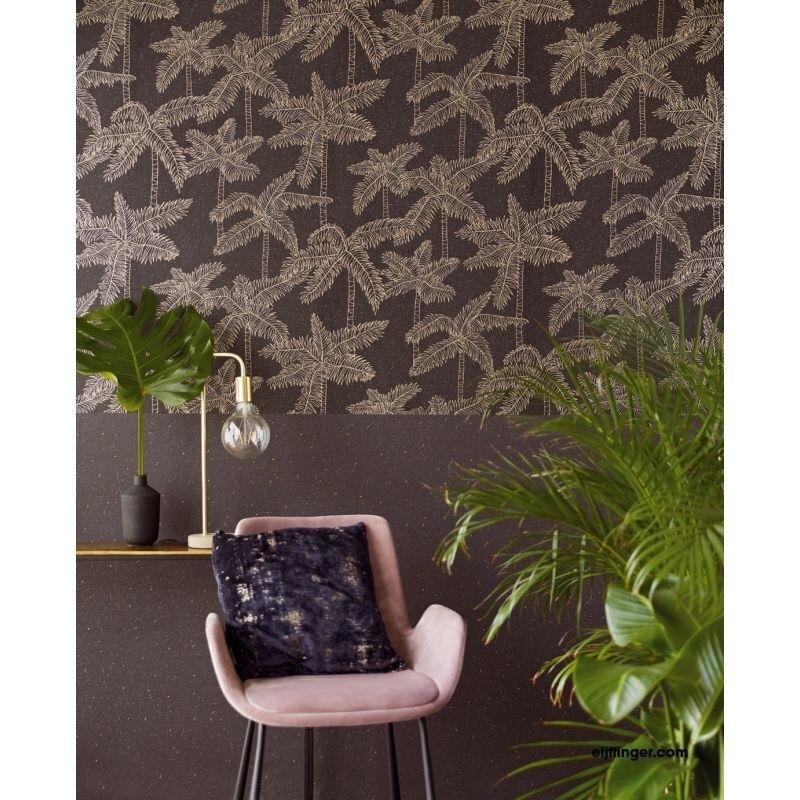 Tapete Schwarz, Anthrazit Eijffinger Vliestapete (1021772)