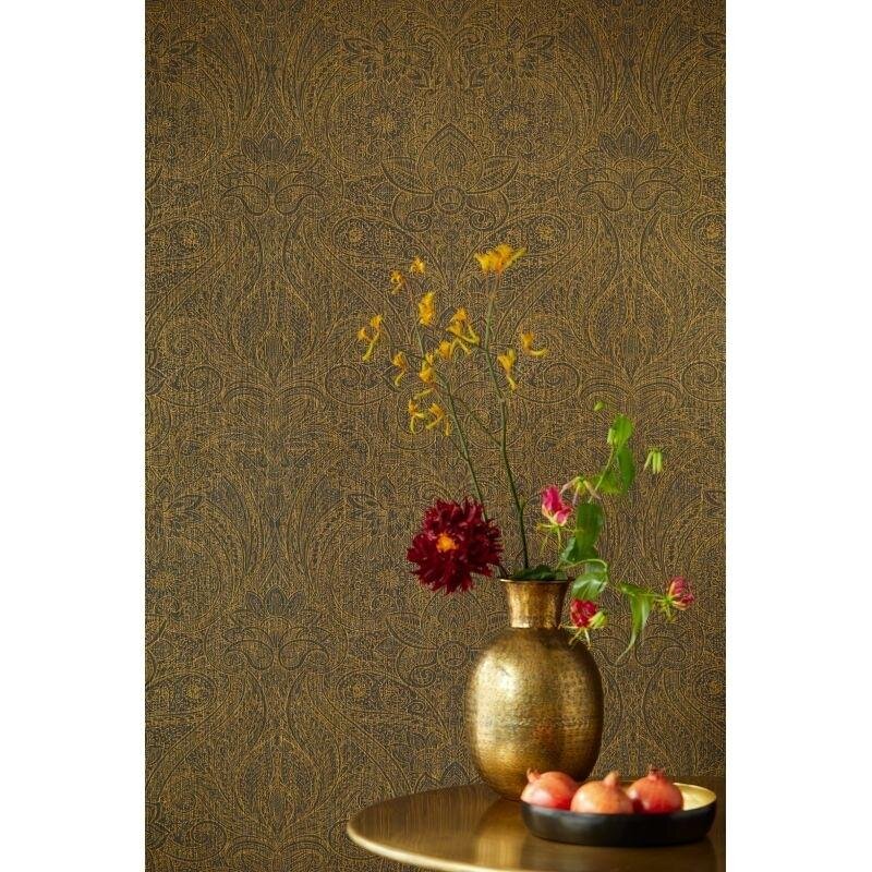 Tapete Schwarz, Anthrazit, Gold, Kupfer Eijffinger Vliestapete (1021427)