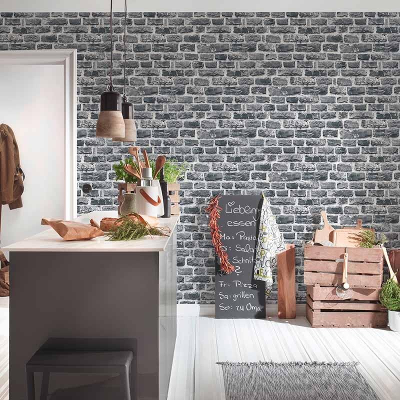 Tapete Grau, Silber, Schwarz, Anthrazit AS-Creation Vliestapete (1020557)