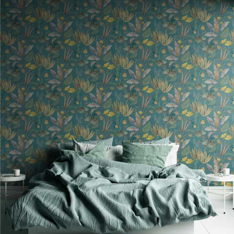 Tapete Petrol, Blau, Grün, Braun livingwalls Vliestapete (1044851)