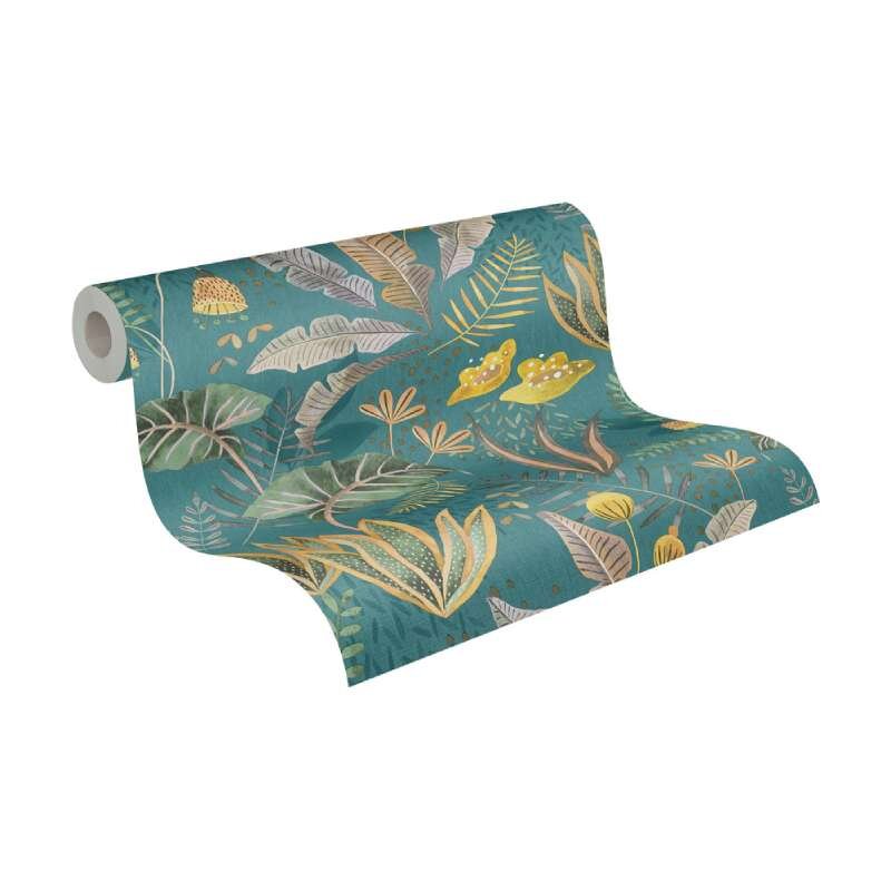 Tapete Petrol, Blau, Grün, Braun livingwalls Vliestapete (1044851)