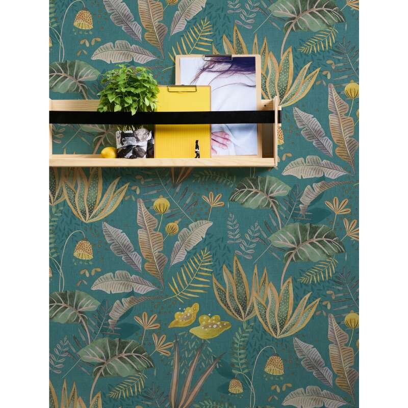 Tapete Petrol, Blau, Grün, Braun livingwalls Vliestapete (1044851)