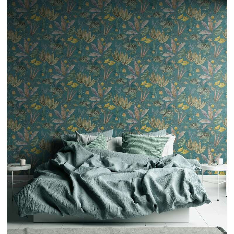 Tapete Petrol, Blau, Grün, Braun livingwalls Vliestapete (1044851)