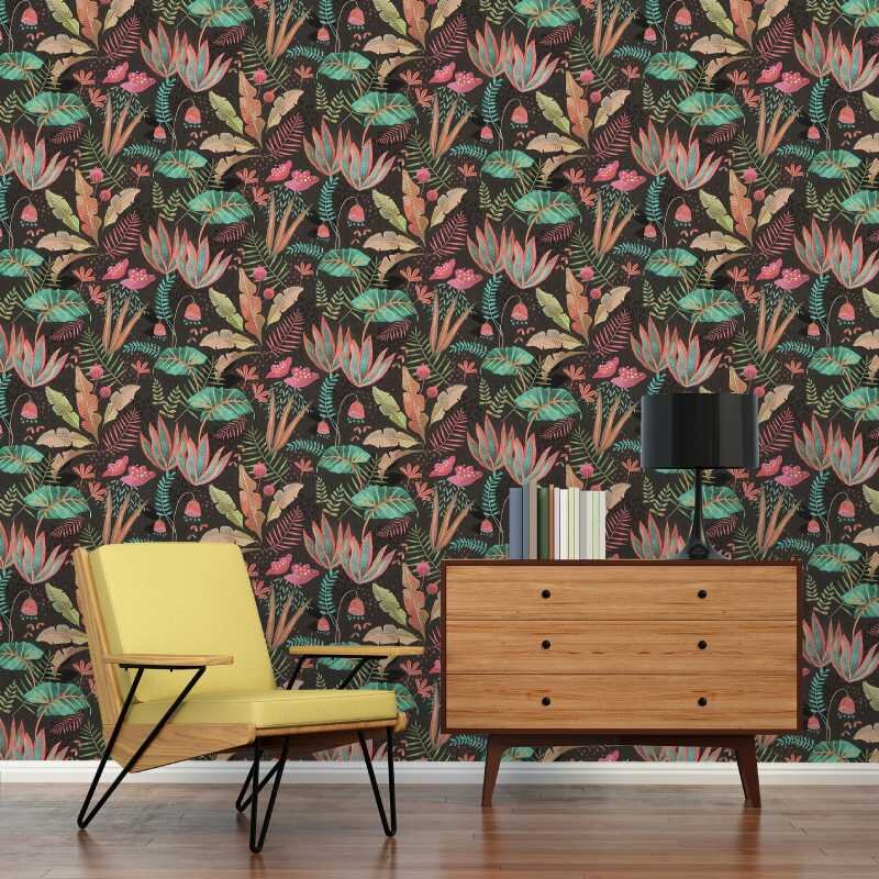 Tapete Bunt, Schwarz livingwalls Vliestapete (1044849)