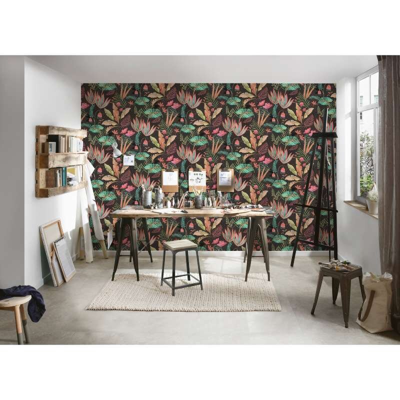 Tapete Bunt, Schwarz livingwalls Vliestapete (1044849)