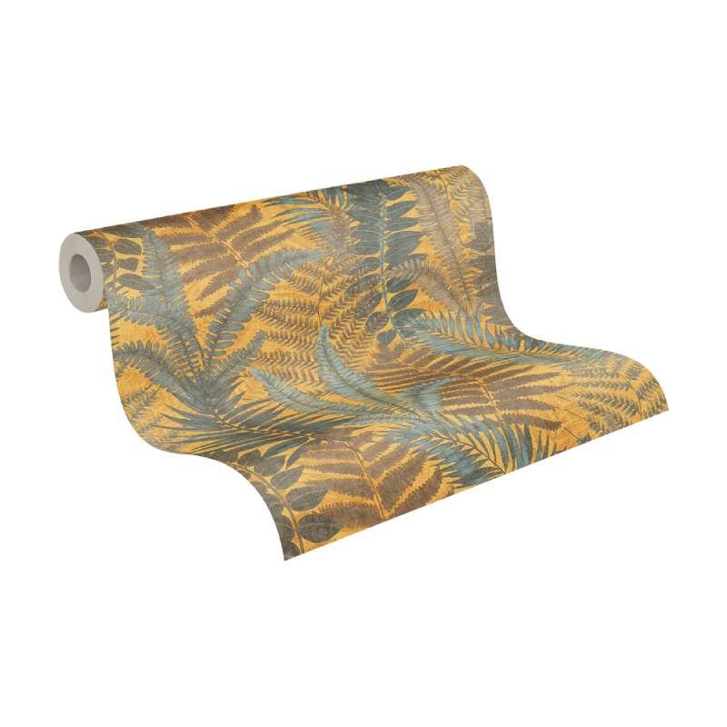 Tapete Gelb, Braun, Petrol livingwalls Vliestapete (1044845)