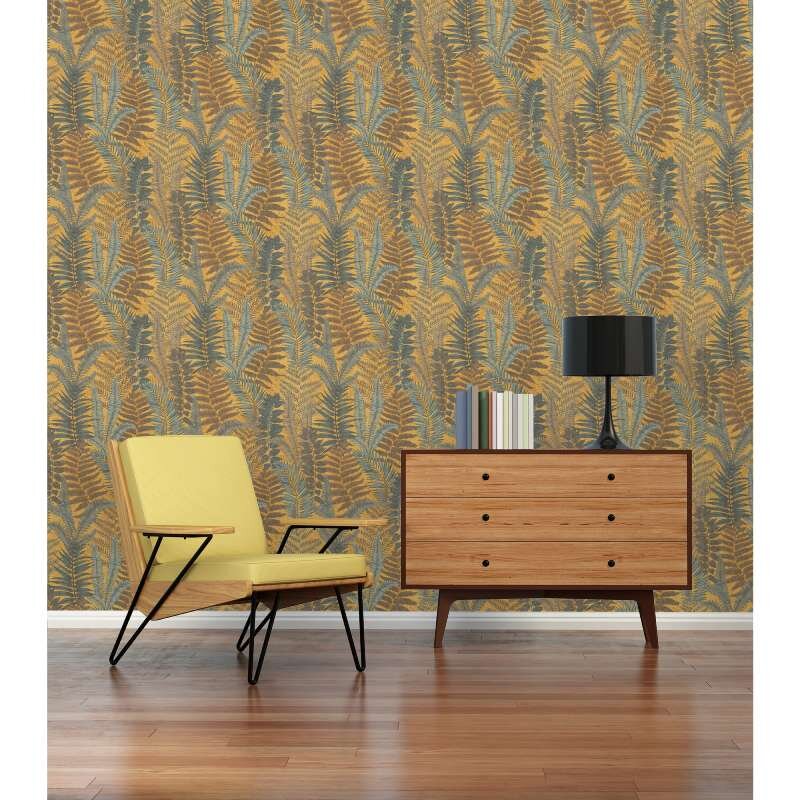 Tapete Gelb, Braun, Petrol livingwalls Vliestapete (1044845)