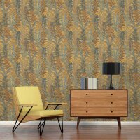 Tapete Gelb, Braun, Petrol livingwalls Vliestapete (1044845)