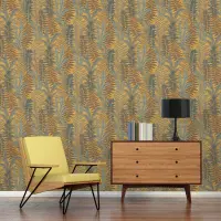 Tapete Gelb, Braun, Petrol livingwalls Vliestapete (1044845)