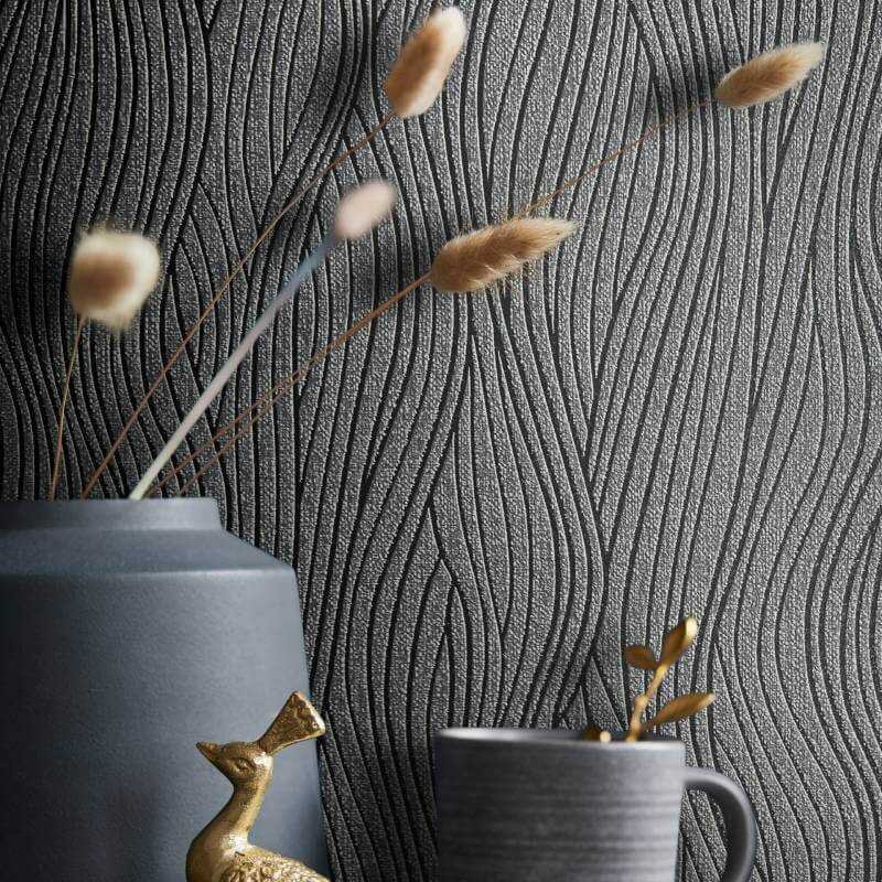 Tapete Grau, Silber, Schwarz, Anthrazit Novamur Vliestapete (1044807)