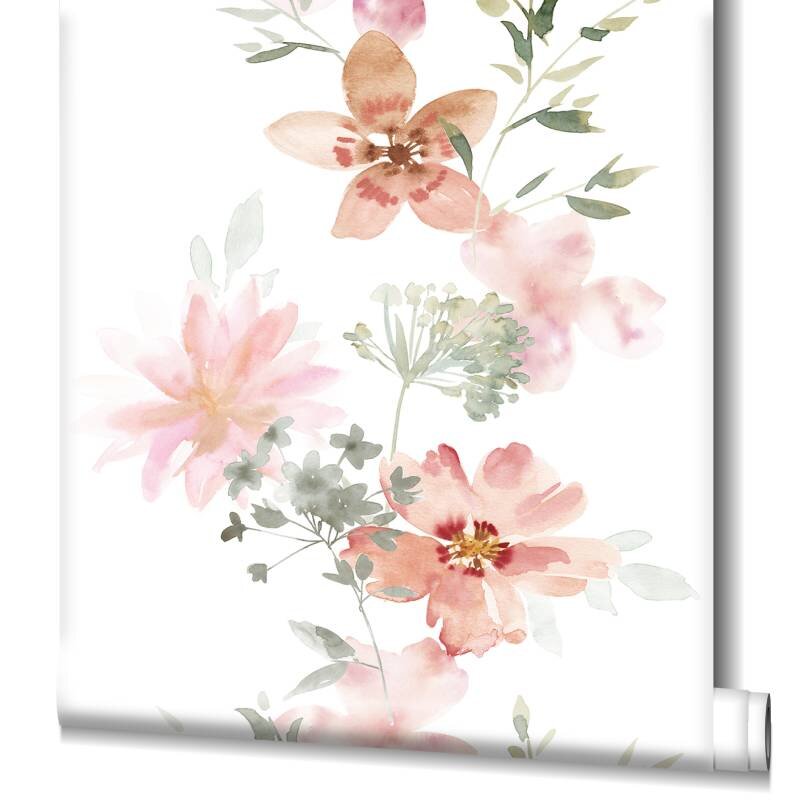 Tapete Pastell, Rosa, Rot, Weiß Novamur Vliestapete (1044793)