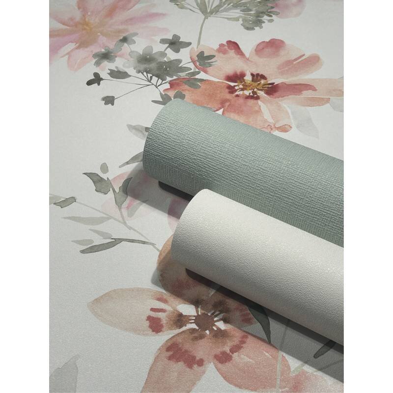 Tapete Pastell, Rosa, Rot, Weiß Novamur Vliestapete (1044793)