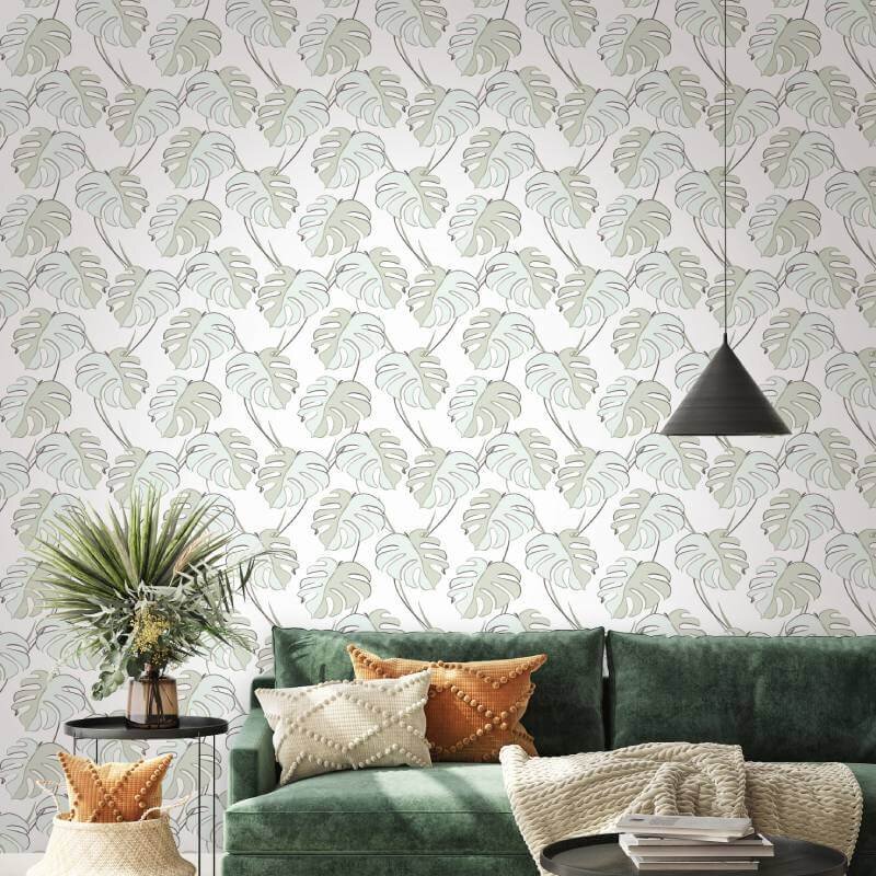 Tapete Grün, Pastell, Weiß Novamur Vliestapete (1044774)