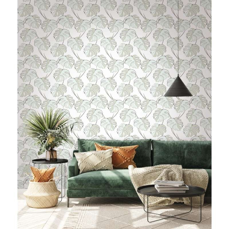 Tapete Grün, Pastell, Weiß Novamur Vliestapete (1044774)