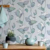 Tapete Blau, Gr&uuml;n, Pastellfarben Marburg Vliestapete...