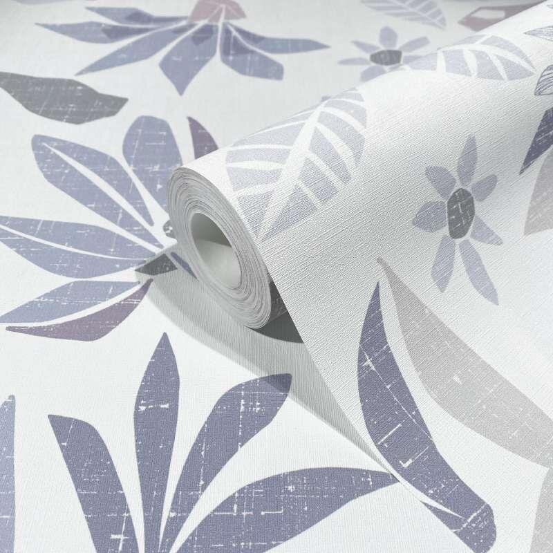 Tapete Lila, Pastellfarben, Weiß Marburg Vliestapete (1043401)