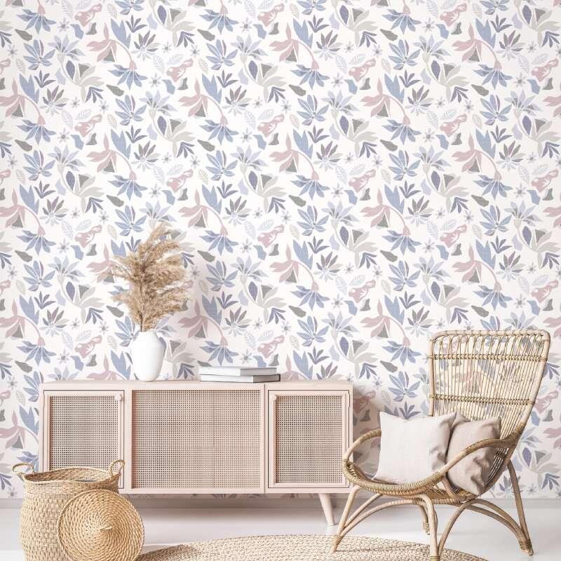 Tapete Lila, Pastellfarben, Weiß Marburg Vliestapete (1043401)