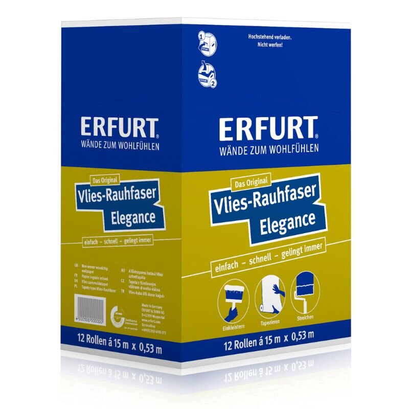 ERFURT Vlies-Rauhfaser Elegance, Karton 15 x 0,53 m (12 x Rolle)