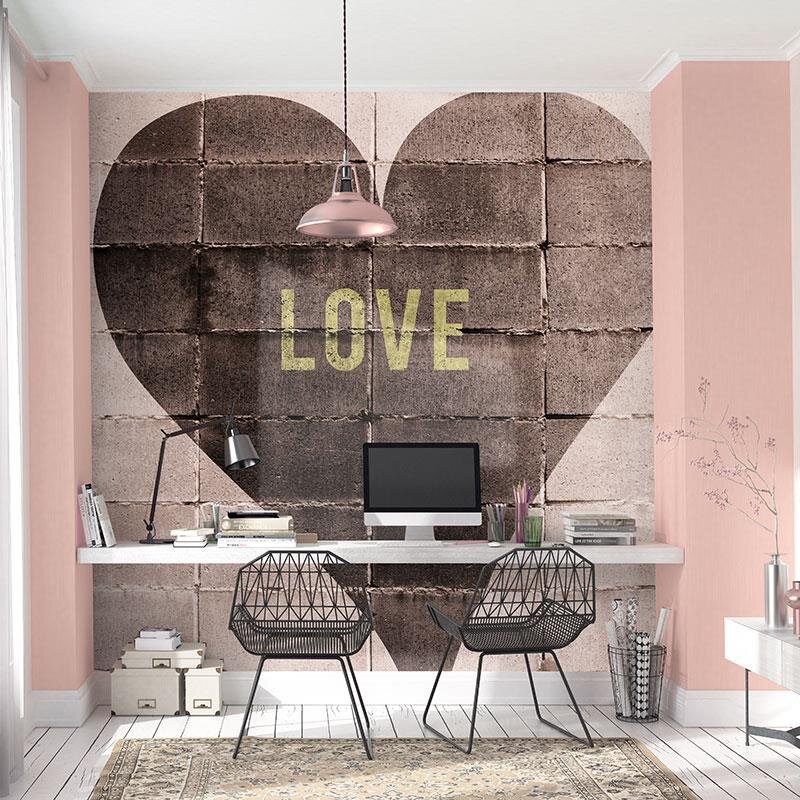 Digitaldruck-Tapete Braun, Rosa, Rose ELLE Decoration (1043351)