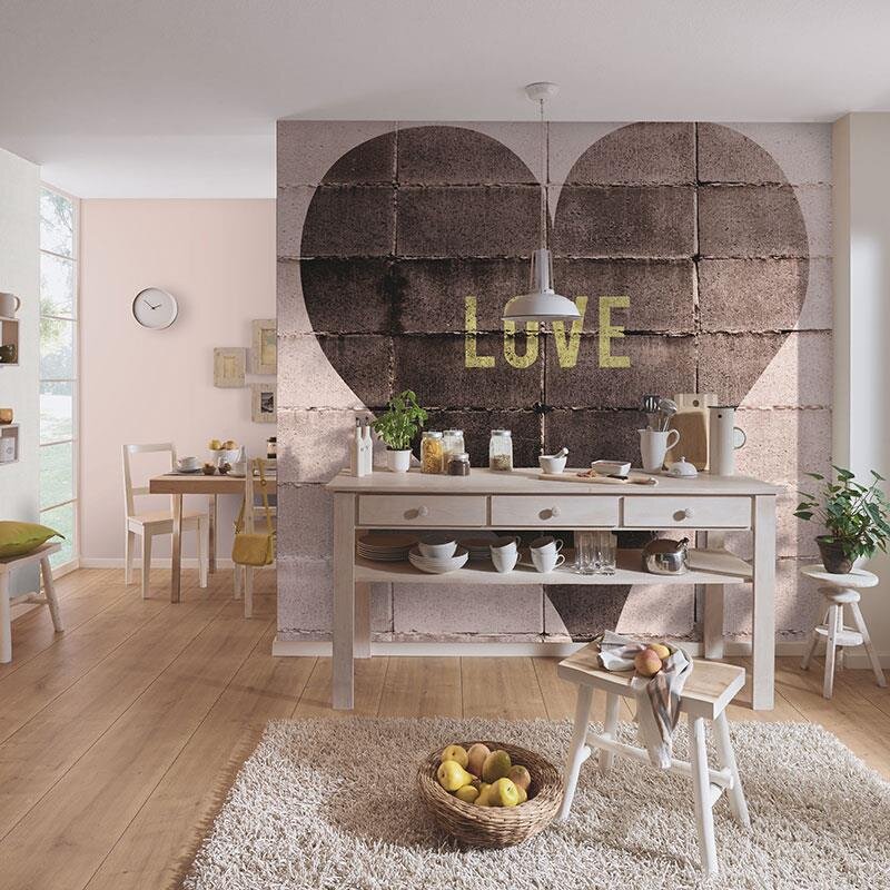 Digitaldruck-Tapete Braun, Rosa, Rose ELLE Decoration (1043351)