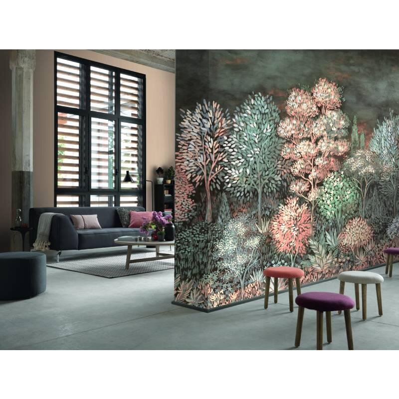 Digitaldruck-Tapete Grau, Silber, Rosa, Rose ELLE Decoration (1043349)