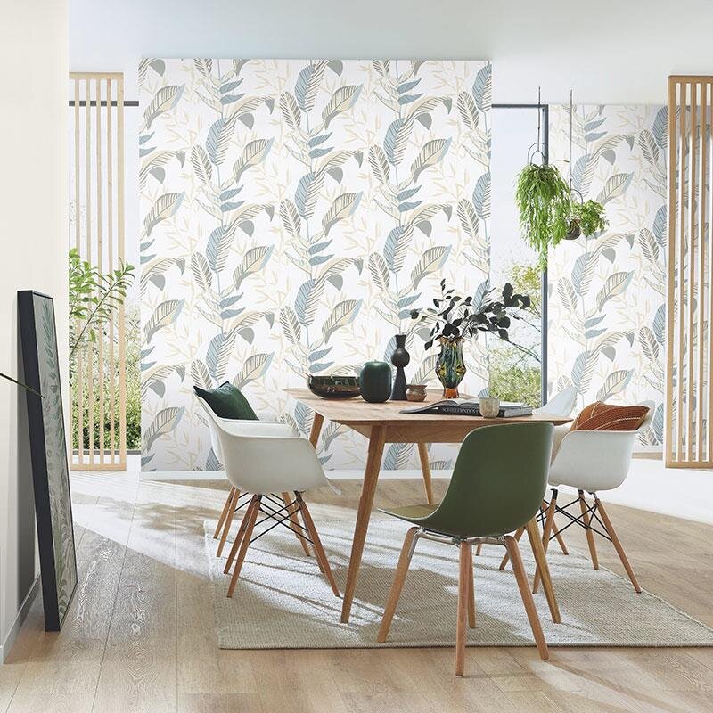 Tapete Beige, Creme, Blau, Grün ELLE Decoration Vliestapete (1043322)