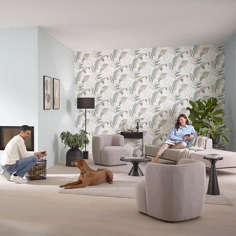 Tapete Beige, Creme, Blau, Grün ELLE Decoration Vliestapete (1043322)