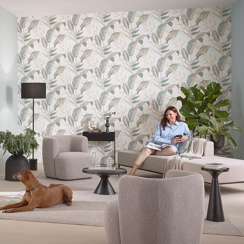 Tapete Beige, Creme, Blau, Grün ELLE Decoration Vliestapete (1043322)