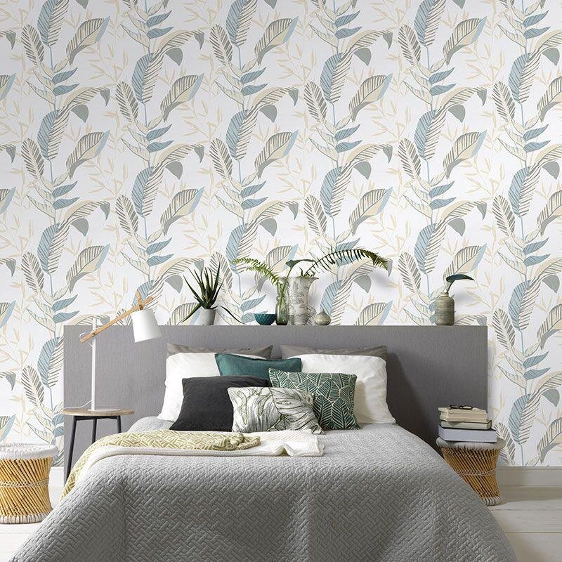 Tapete Beige, Creme, Blau, Grün ELLE Decoration Vliestapete (1043322)