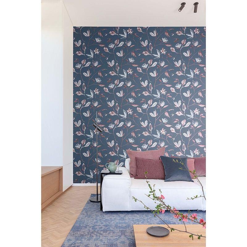 Tapete Blau, Rosa, Rose, Rot MASUREEL Vliestapete (1043360)