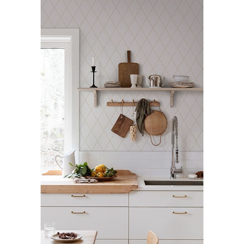 Tapete Greige, Weiß Sandberg Vliestapete (1043214)