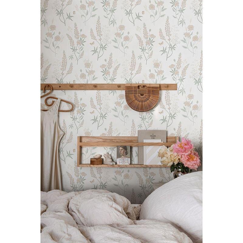 Tapete Beige, Creme, Grün, Rosa, Rose, Weiß Sandberg Vliestapete (1043204)