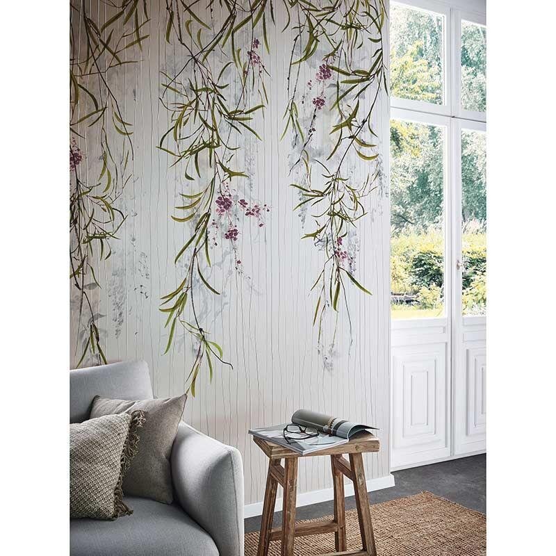 Digitaldruck-Tapete Grau, Silber, Grün, Lila, Flieder Marburg (1042883)