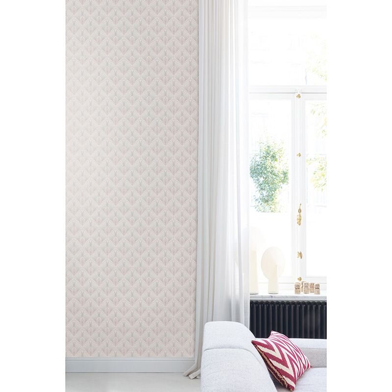 Tapete Grau, Silber, Rosa, Rose, Weiß MASUREEL Vliestapete (1042849)