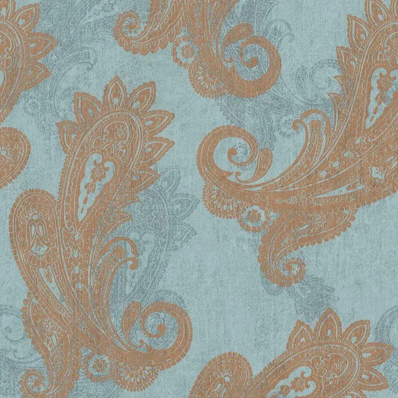 Tapete Blau, Gold, Kupfer Rasch Vliestapete (1042828)