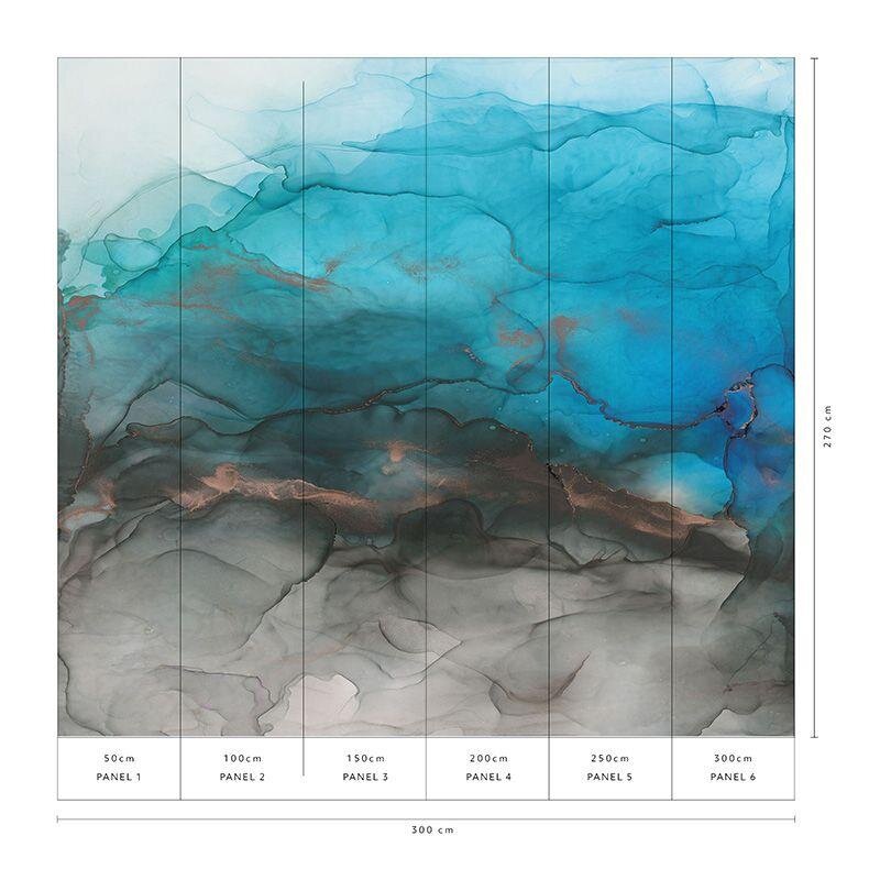 Digitaldruck-Tapete Blau, Schwarz, Anthrazit, Türkis Guido Maria Kretschmer (1042773)