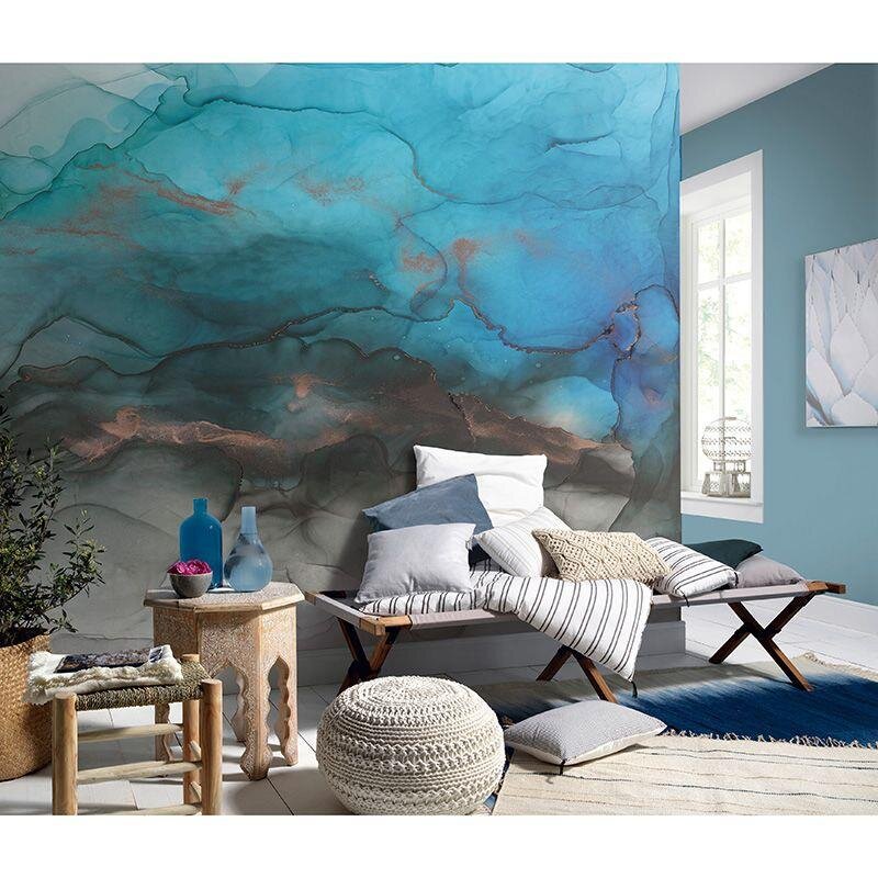 Digitaldruck-Tapete Blau, Schwarz, Anthrazit, Türkis Guido Maria Kretschmer (1042773)