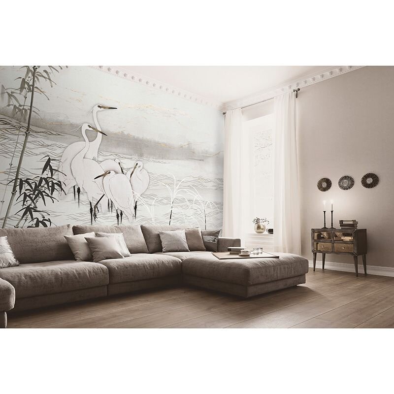 Digitaldruck-Tapete Grau, Silber, Schwarz, Anthrazit, Weiß Guido Maria Kretschmer (1042771)