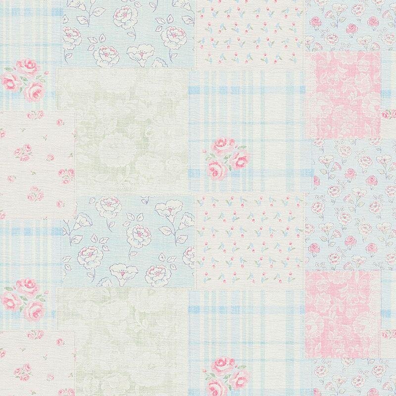 Tapete Blau, Grün, Rosa, Rose AS-Creation Vliestapete (1042611)