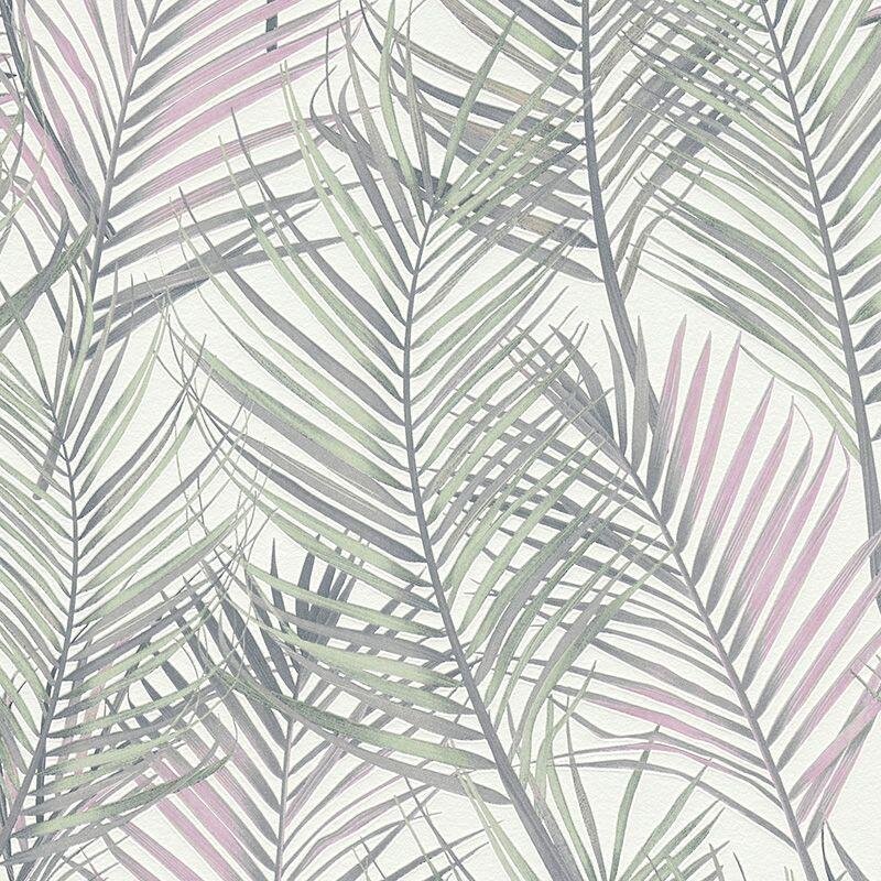 Tapete Grau, Silber, Grün, Rosa, Rose, Weiß innova Vliestapete (1042531)