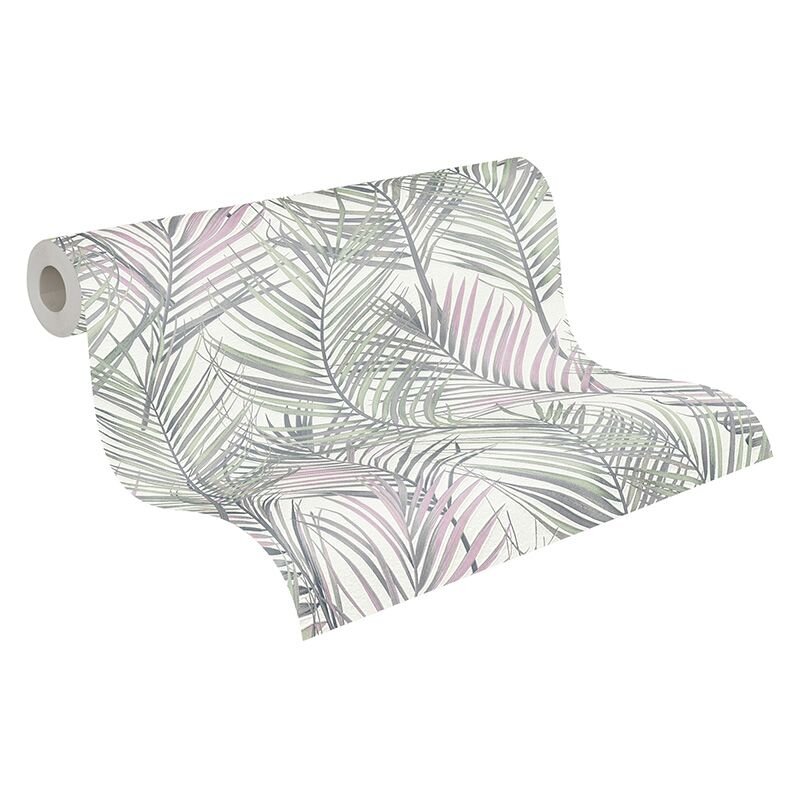 Tapete Grau, Silber, Grün, Rosa, Rose, Weiß innova Vliestapete (1042531)