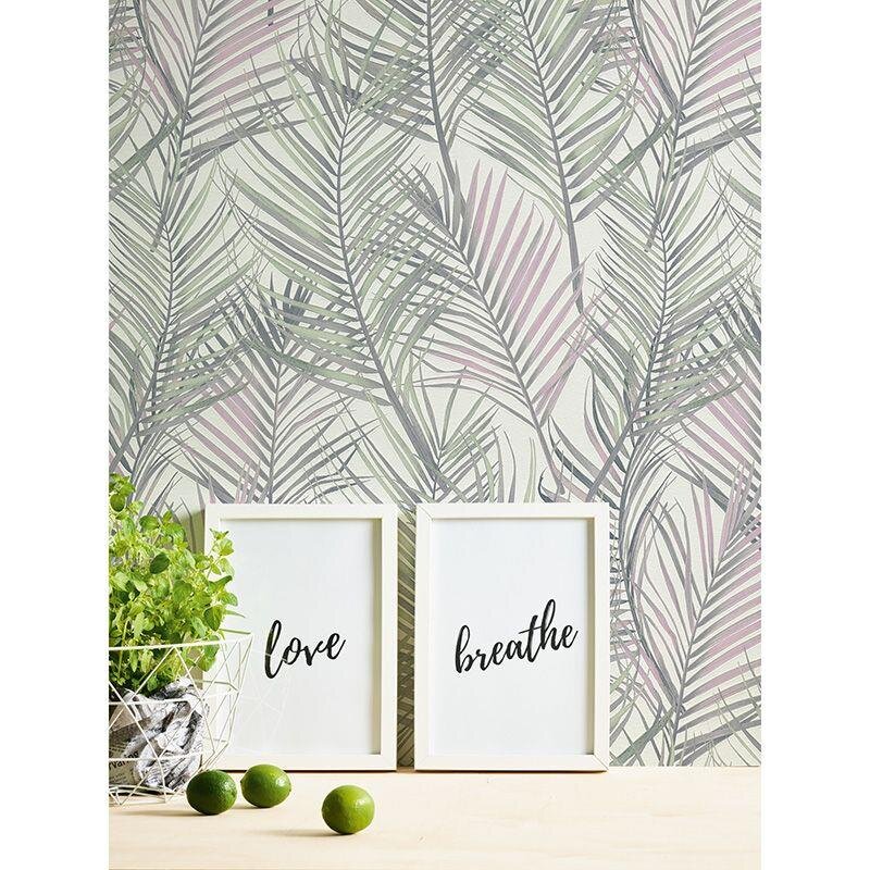 Tapete Grau, Silber, Grün, Rosa, Rose, Weiß innova Vliestapete (1042531)