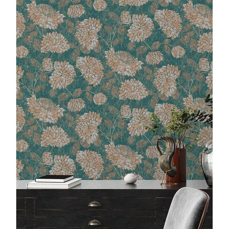 Tapete Blau, Braun, Grün, Petrol innova Vliestapete (1042501)