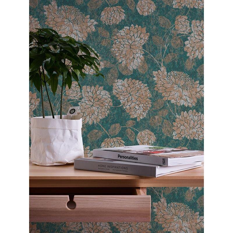 Tapete Blau, Braun, Grün, Petrol innova Vliestapete (1042501)